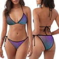 thumbnail image 3 of Lsque vintage dark paint Pattern Women Two Piece Swimsuit Sexy Swimwear Halter String Triangle Bikini Sets, 3 of 6