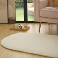 thumbnail image 5 of TWINNIS Super Fluffy Oval Area Rugs for Bedroom Living Room Nursery Room,2.6'x5.3',Cream White, 5 of 6