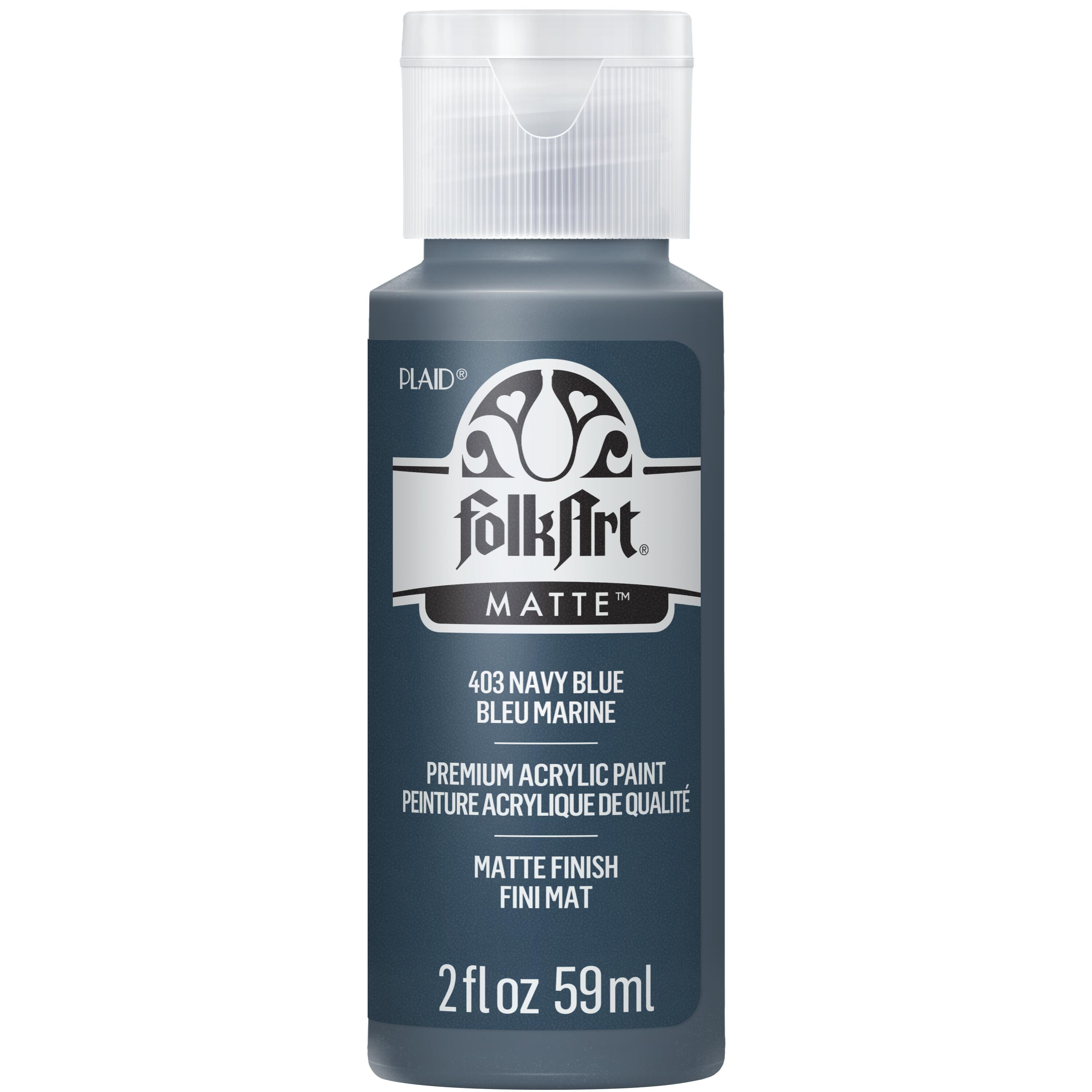 (2 pack) FolkArt Acrylic Craft Paint, Matte Finish, Navy, 2 fl oz