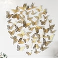 thumbnail image 1 of 48pcs Hollow Paper Wall Sticker, Boho Silvery & Golden Color Butterfly Design Creative Self Adhesive 3D Butterfly Wall Decor, 1 of 4