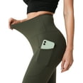 thumbnail image 6 of UUE 28"Inseam Buttery Soft Olive Green Leggings with Pockets for Women, High Waisted Yoga Pants Tummy Control, Workout Tights Leggings Full Length, 6 of 6