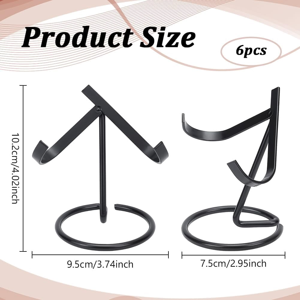 6 Pcs Metal Holder Iron Easel Stands Holder Decorative Ball Stand for Rocks Geodes Heart Stones Black for diy