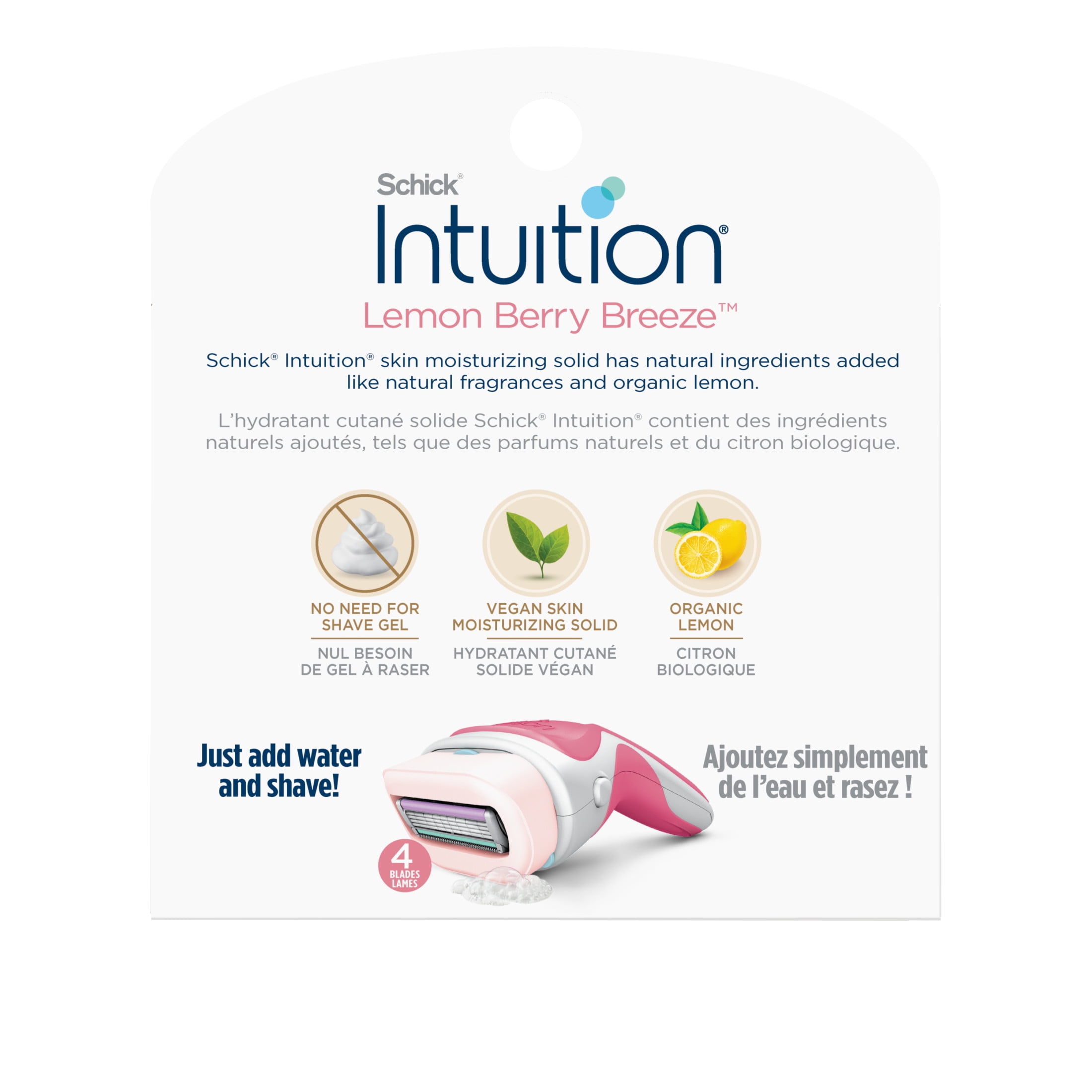 (6 pack) Schick Intuition 4-Blade Lemon Berry Breeze Womens Razor Cartridge Refills, 3 Ct