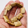 thumbnail image 2 of Coral Fossilized Half Strand Rectangular Beads|20x15x6 mm| Brown/White|10 Beads|, 2 of 12