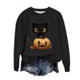 thumbnail image 2 of Inverlee Halloween Sweatshirts Women Funny Pumpkin Ghost Graphic T-shirt Loose Fit Crewneck Sweatshirt Long Sleeve Dressy Casual Pullover Tops Halloween Clothes, 2 of 6