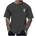 thumbnail image 3 of TSADFHJI Chemises Graphiques à Manches Longues pour Hommes Automne Printemps et Été T-Shirt à Manches Courtes Col Rond Tendance Mode Gris Foncé, 3 of 6