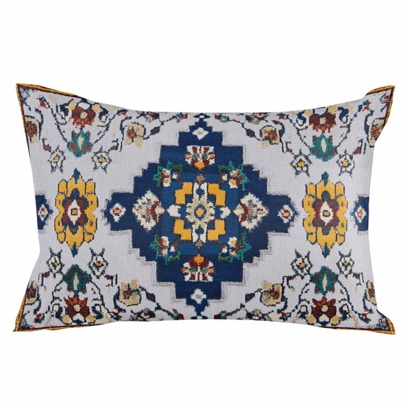 Blue Grey Boho Throw Pillow Cover 20 x 36 Inch Decorative Pillow Cover Retro Traditional Oriental Boho Tribal Lumbar Pillowcase Seasonal Rectangle Cushion Case for Couch Sofa Bed Living Room