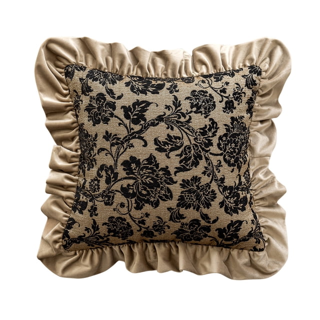 Funda de almohada de felpa floral de lujo de estilo francés, 45 x 45 cm