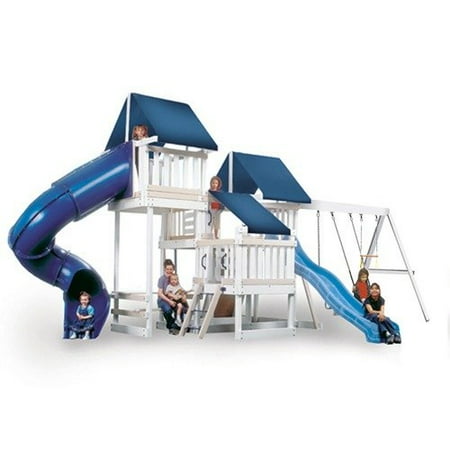 Kidwise Congo Monkey Playsystem #4 with Swing Beam in White / Sand