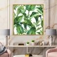 thumbnail image 2 of Designart 'Foliage Of Tropical Leaves On White' Tropical Framed Canvas Wall Art Print, 2 of 5
