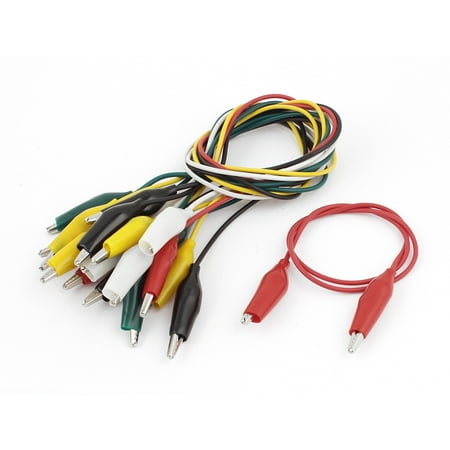 10 Pcs Double-ended Alligator Clips Test Jumper Wire 49cm Long 5 Color