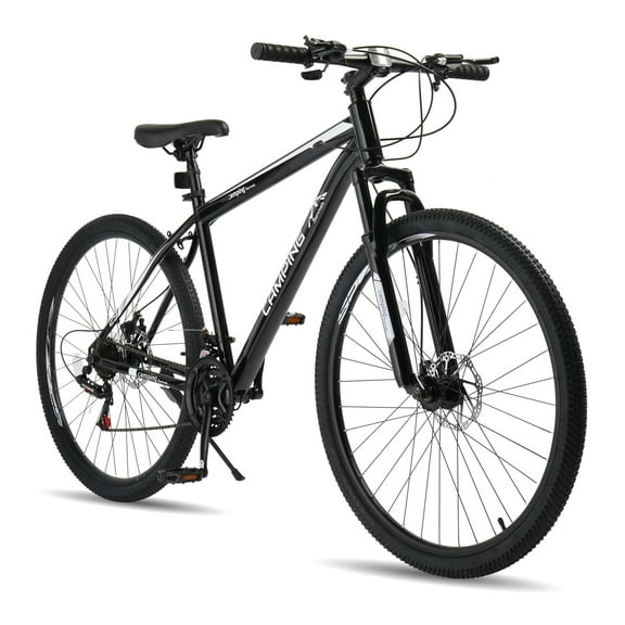 UBesGoo 29in Mountain Bike for Adult, 21 Speed MTB Bicycle for Men/Women, Dual Disc Brakes, Carbon Steel Frame, Black
