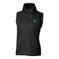 thumbnail image 2 of Women's Cutter & Buck Heather Charcoal Tulane Green Wave Mainsail Sweater-Knit Full-Zip Vest, 2 of 3