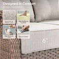 thumbnail image 3 of PARKWELL 7 Pieces Outdoor Patio Furniture Set with Fire Pit Table,Luxury 6" Thick Conversation Set with Swivel Glider Chairs,All-Weather Seating Furniture Set for Backyard Deck, Brown/Beige, 3 of 16