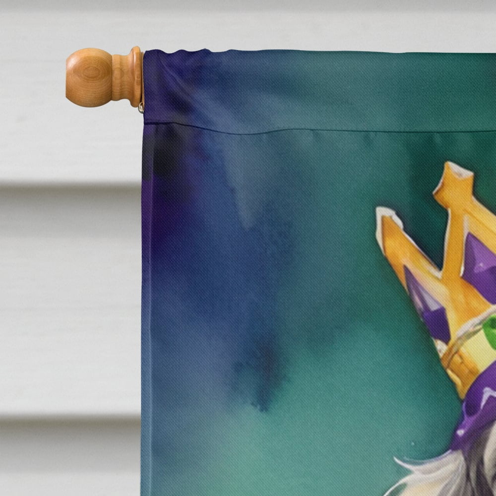 Afghan Hound King of Mardi Gras House Flag 28 in x 40 in