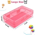 thumbnail image 2 of Plastic Pencil Box, Large Capacity Clear Pencil Case, 2 Pack Hard Pencil Case, Clear Crayon Box with Snap-tight Lid Stackable Design, Plastic Storage Box for Office Supplies, Hot Pink, 2 of 7