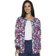 thumbnail image 1 of Dickies EDS Women Scrubs Warm Up Jacket, Snap Front Warm-Up, Plus Size, DK301, 3XL, I Heart Flossing, 1 of 6
