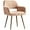 Camel, variant on CRXX Desk Chair, Modern Home Office Chair Without Wheels, Faux Fur Vanity Chair with Hollow Backrest, Comfy Armchair Wood Frame with Strudy Metal Legs, White