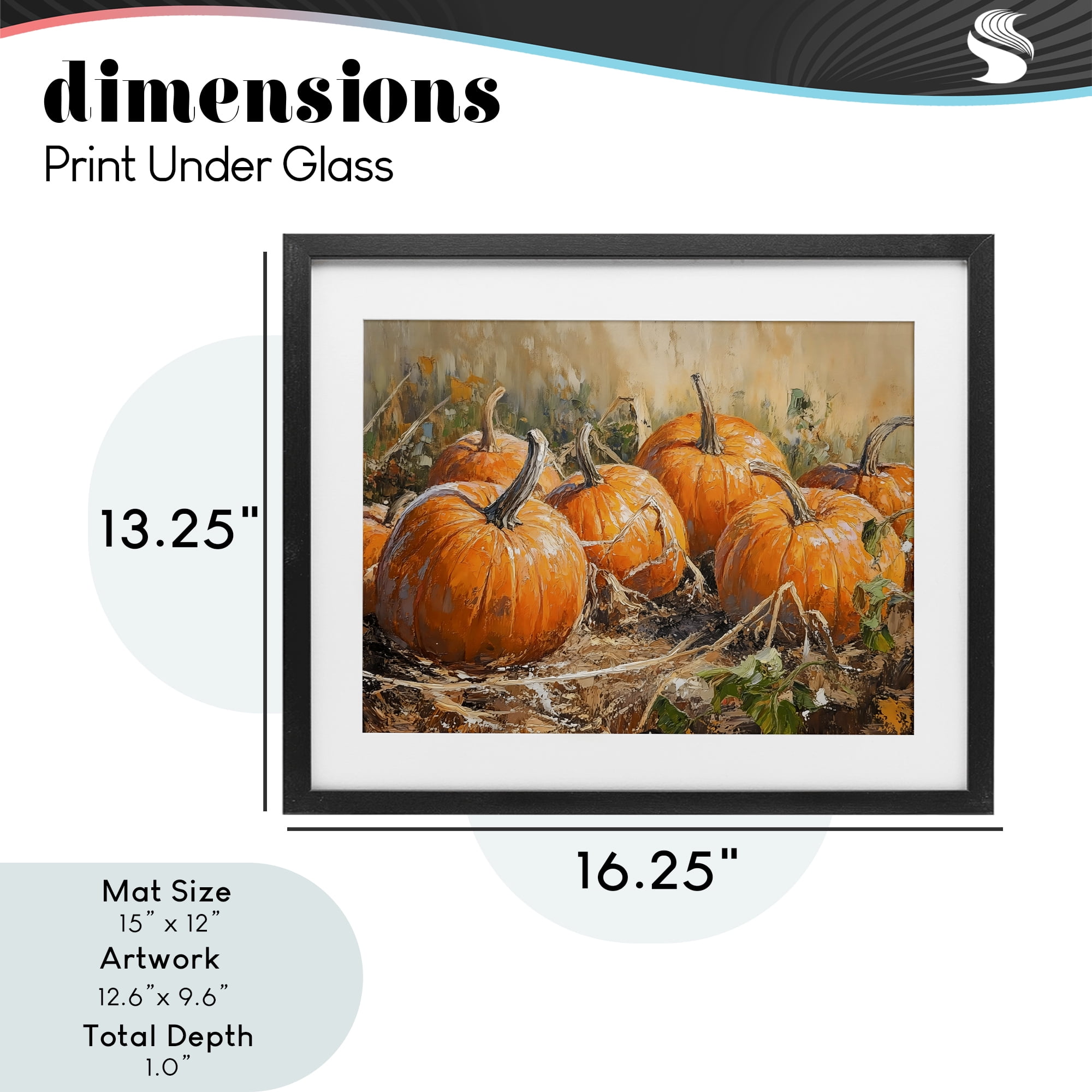 Stupell Industries Pumpkin Patch Autumn Harvest Scene Black Framed Print Under Glass, design by Nini Art