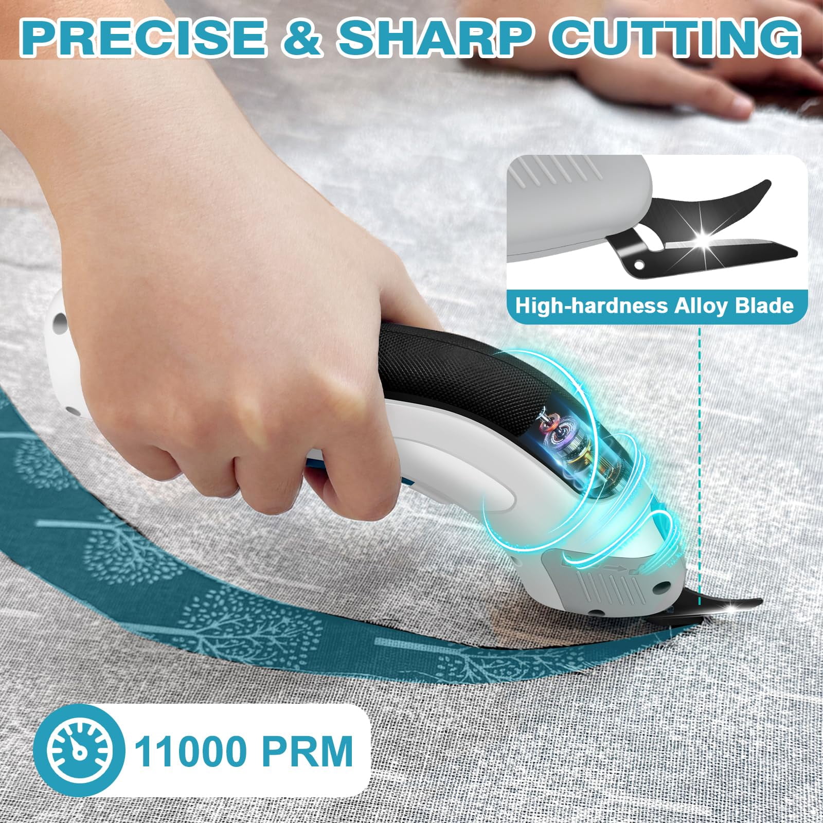 Cordless Electric Scissors for Cardboard, Electric Box Cutter, Automatic Power Cutter Tools for Cutting Fabric, Carpet, Plastic, Leather