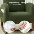 thumbnail image 2 of Solid Wood Rocking Nursery Glider - Plush Teddy Fabric, High Back Nursing Chair (Green), 2 of 7