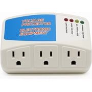 Voltage Protector, Single Socket Surge Protector Plug for Household Appliances Multi-Function Plug with Protection Wall Mounted Power Suppressor for TV/PC/Refrigerator 120V 1400W 1 Pack