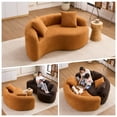 thumbnail image 6 of Aukfa 67" Small Sofa S-Curved Loveseat Couch Modular Sofa No Assembly, 2 Pillows, Chenille, Orange, 6 of 9
