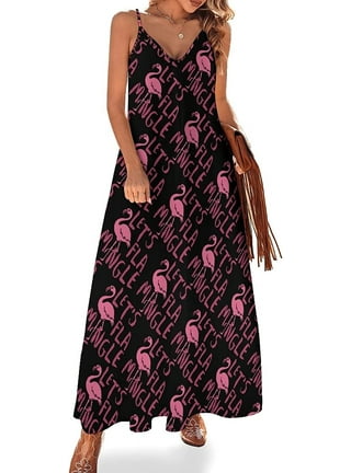 Flamingo print deals maxi dress