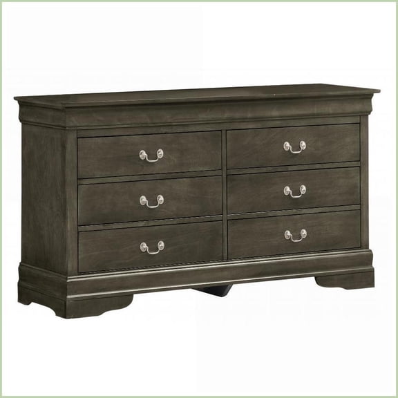 Dressers | Traditional Louis Phillipe Gray Dresser | English Dovetailed Drawers | Particle Board