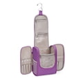 thumbnail image 4 of Narwey Hanging Toiletry Bag with Hook Quilted Travel Make up Bag with Multiple Compartments, Cosmetic Organizer Dopp Kit for Women Men, Medium, Purple, 4 of 10