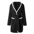 thumbnail image 5 of Clearance! Cqxid525 Women Robes Women's Autumn and Winter Warm Bathrobe Hooded Home Clothing Plush Pajamas Nightgown Shower Spa House Long Robe for Women Black 1PC, 5 of 5