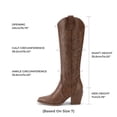 thumbnail image 4 of Botas de Vaquera para Mujer DREAM PAIRS Marrón Claro con Tacón Grueso Talla 9, 4 of 9
