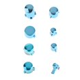 thumbnail image 4 of 1 Set Full Buttons Kit Controller Repair Parts Bumpers Thumb Stick Grips with T6 T8 Tools - Blue, 4 of 7