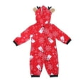 thumbnail image 5 of GRNSHTS Matching Family Christmas Pajamas Sets Funny Cute Cartoon Snowman Printed Hooded Jumpsuit One Piece Sleepwear Set (Baby,0-3 Months), 5 of 6