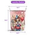 thumbnail image 5 of Happy Valentine’s Day Adorable Corgi Puppy Holding Heart Balloon Foldable Laundry Basket Welsh Corgi Dog Lover Gifts Idea Organizer Storage with Handles - 00030, 5 of 5