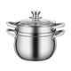 thumbnail image 1 of Olla de acero inoxidable de calentamiento rápido para cocina de inducción, picnic 24cm y rejilla de vapor, 1 of 9