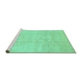 thumbnail image 2 of Ahgly Company Machine Washable Indoor Square Solid Turquoise Blue Modern Area Rugs, 4' Square, 2 of 4
