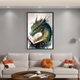 thumbnail image 2 of (4) Hilo algodón ecológico bordado 11CT 3 hebras impresión 40*60 cm retro-Dragón leyendo un libro kit serie punto cruz, 2 of 9