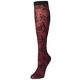 thumbnail image 2 of Natori Raven Cotton Blend Knee High One Size 9-11 / Burgundy, 2 of 2