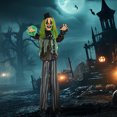 thumbnail image 3 of 6.1FT Life Size Outdoor Halloween Decoration, Animatronic Circus Clown, Sound and Motion Activated Animated Prop with Light Up Eyes, Talking and Laughter, 3 of 9