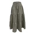 thumbnail image 4 of Angala Womens Skirts High Waist Tiered Maxi Skirts Solid Summer Flowy Lightweight Streetwear Holiday Casual Ladies Skirts Size L Green, 4 of 5