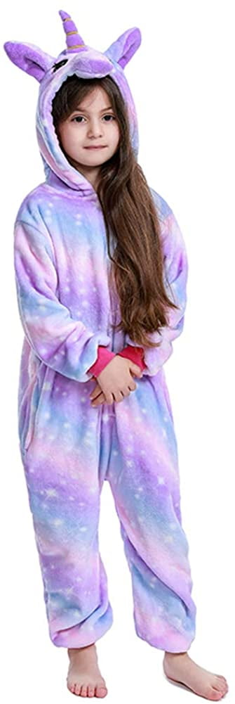 Girls Glitter Unicorn 1Onesie All In One Teens Dress Up Fleece Onezee Pyjamas Pj 