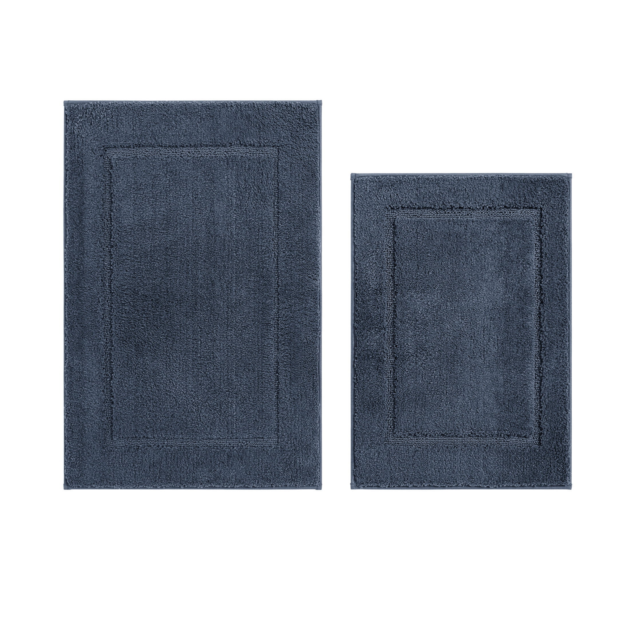 Mainstays Soft Touch Navy Polyester Tufted 2-Piece Bath Rug Set, 20" x 30" & 17" x 24"