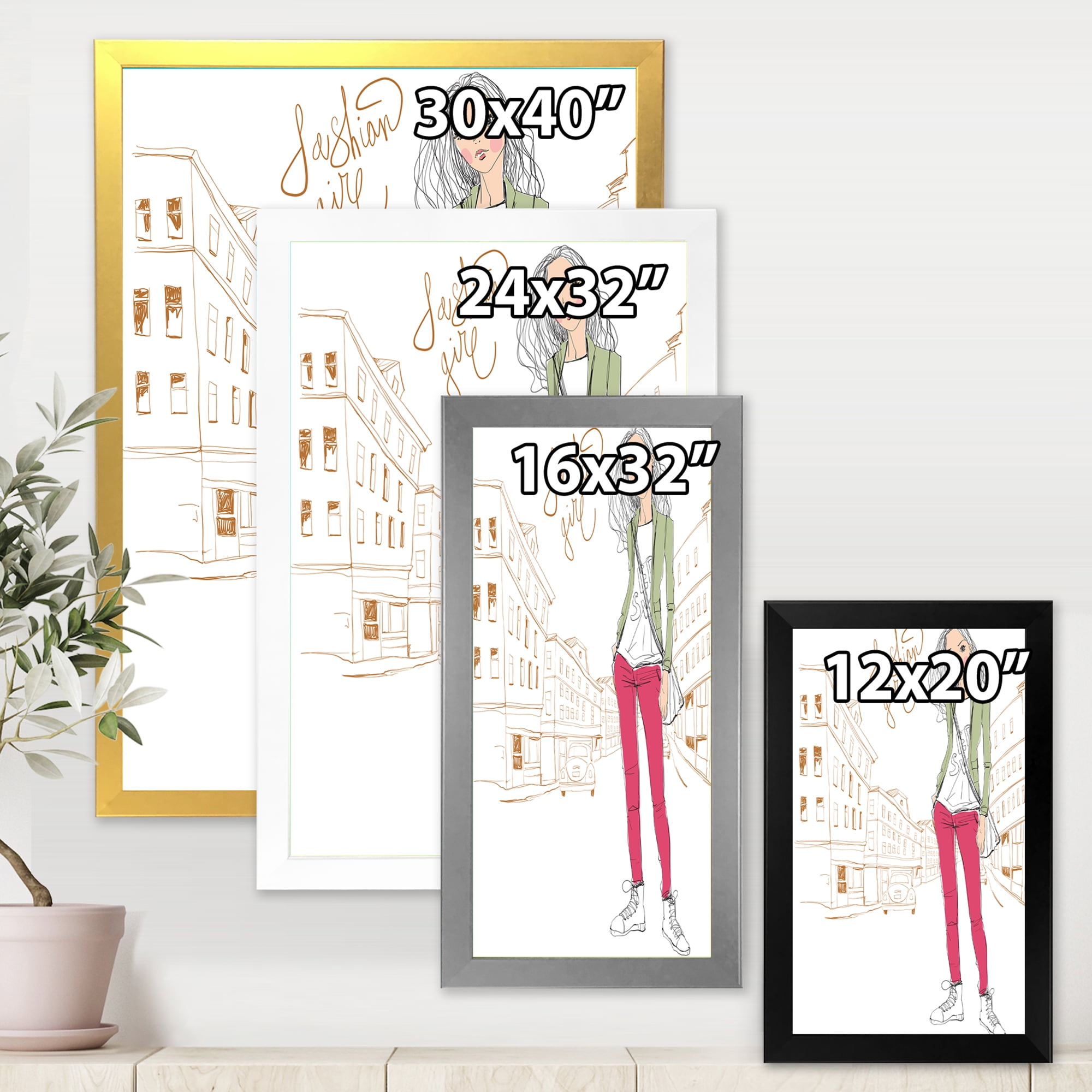 Designart 'Trendy Fashion Woman II' Children's Art Framed Art Print