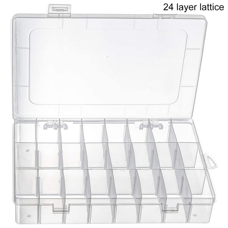 Organizer Box with Adjustable Dividers, 15/24/36 Compartment Organizer  Clear Storage Container for Bead Organizer, Fishing Tackles, Felt Board and  Jewelry Storage 