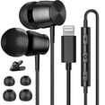 thumbnail image 1 of Lightning Headphones for iPhone 13 14 12 Pro Max MFi Certified Lightning Earbuds with Mic Noise Isolation Stereo Bass in-Ear Headphones Lightning Connector Wired Earphones for iPhone 11 XR SE, 1 of 5