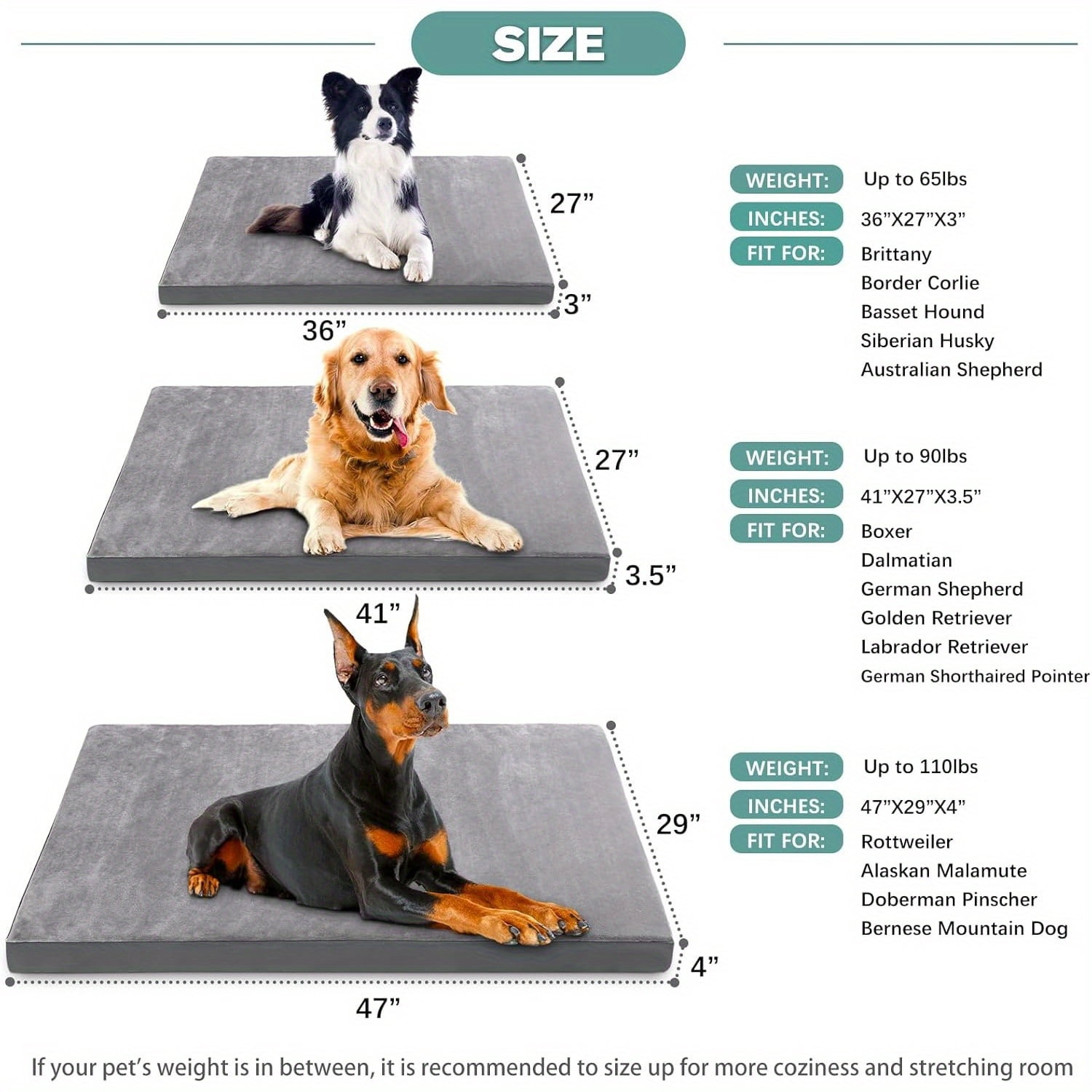 Orthopedic Dog Bed for All Sizes – Removable Washable Cover, Egg Crate Foam Support, Durable Anti-Slip Kennel Pad, Indoor & Outdoor