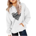 thumbnail image 2 of WQNVRNR Kids Valentine's Day Hoodie- Casual Long Sleeve Heart Fleece-Lined Sweatshirt with Pocket White Size 12, 2 of 6