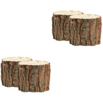 WRITWAA Wooden Round Flower Pots Light Brown Rustic Style for Outdoor Indoor Decoration