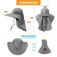 thumbnail image 7 of Minzimin Womens Sun Hat UV Protection, Foldable Waterproof Wide Brim Bucket Hats with Neck Flap for Summer Beach Fishing Hiking, 7 of 7